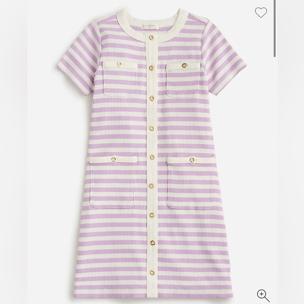 Crewcuts Girl’s Dress in Vintage Rib Muted Orchid Stripe size 10